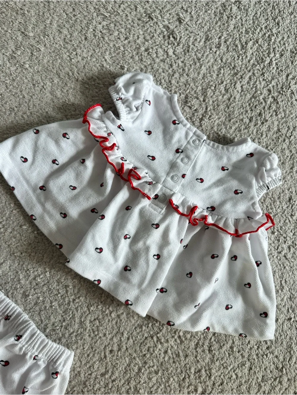 Tommy Hilfiger Baby White Red Trim Two-Piece Too & Bloomers